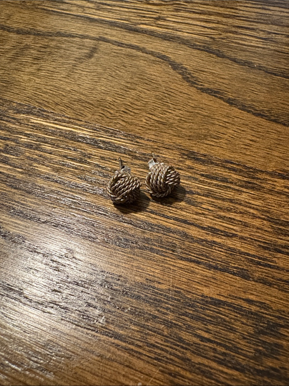 Tiffany & Co. Brown Rope Knot Stud Earrings